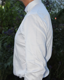 Chemise ajustée cérémonie col cassé poignée mousquetaire 100% coton noble