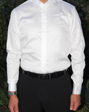 Chemise ajustée cérémonie col cassé poignée mousquetaire 100% coton noble