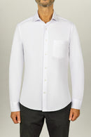 Vêtement pour homme chemise blanche pour homme ajusté poche col italien