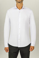 Vêtement pour homme chemise blanche pour homme ajusté poche col italien